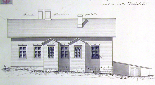 Vankilan piirustus 1883. Jyväskylän kaupunginarkisto.